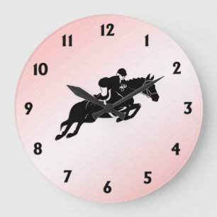 Grande Horloge Ronde Numéro noir Equestrian
