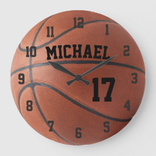 Grande Horloge Ronde Numéro personnalisé du nom du basket-ball