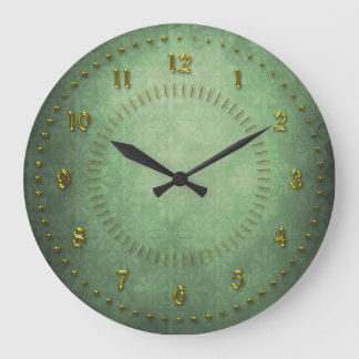 Grande Horloge Ronde Numéro vert de Rich Grunge