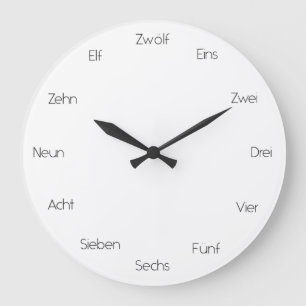 Grande Horloge Ronde Numéros allemands Apprentissage de la langue mode