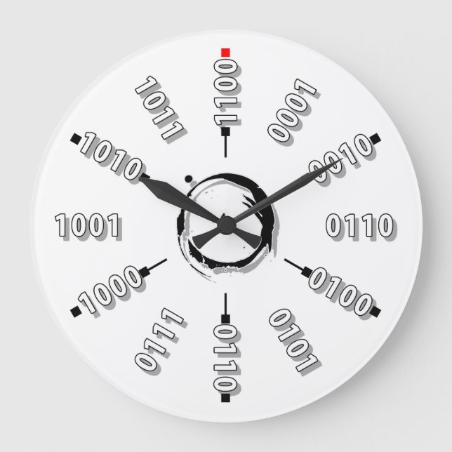 Grande Horloge Ronde Numéros binaires (Recto)