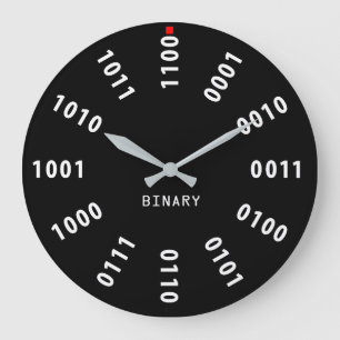 Grande Horloge Ronde Numéros binaires/Horloge de base 2