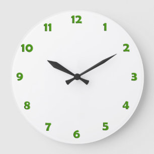 Grande Horloge Ronde Numéros de face de l'horloge - vert
