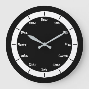 Grande Horloge Ronde Numéros de lettre espagnole