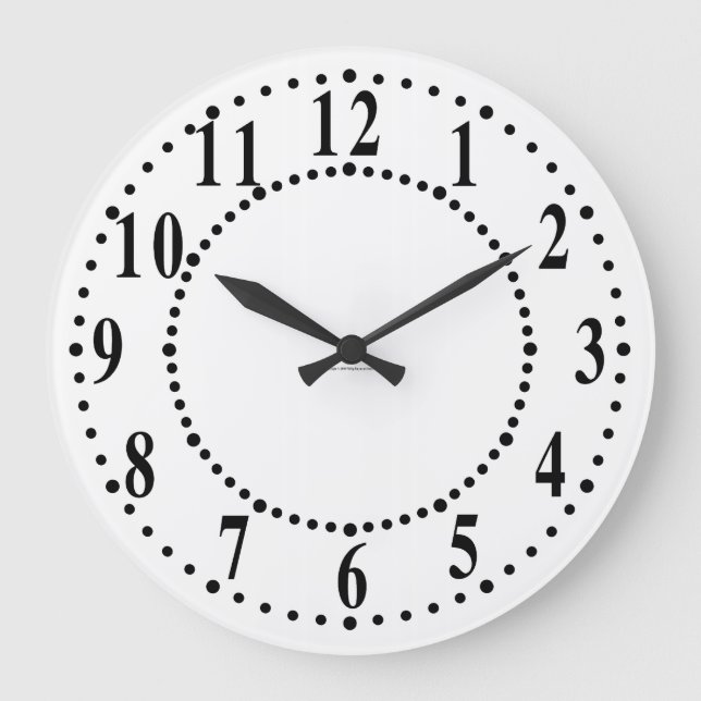 Grande Horloge Ronde Numéros en gras avec points de repère (Recto)