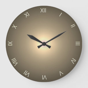 Grande Horloge Ronde Numéros romains Brown