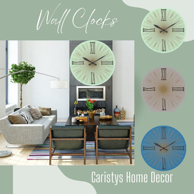 Grande Horloge Ronde Numéros romains Contemporains de Monnaie Verte (Créateur téléchargé)