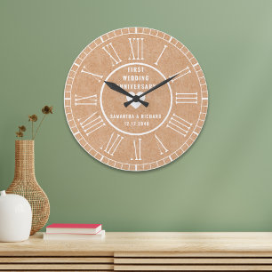 Grande Horloge Ronde Numéros romains de l'Anniversaire du premier papie