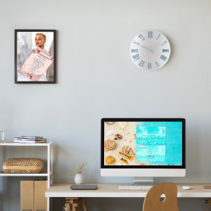 Grande Horloge Ronde Numéros romains gris bleu métallique argenté