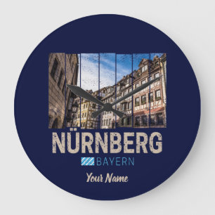 Grande Horloge Ronde Nuremberg Bavière Vintage Allemagne Souvenir