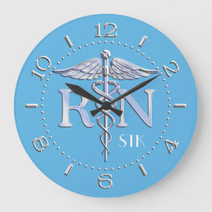 Grande Horloge Ronde Nurse RN Caduceus Monogram Dial