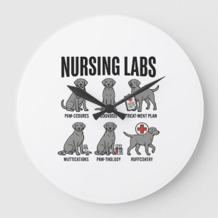 Grande Horloge Ronde Nursing Labs Dog Medical Pun Vector Shirt Design_1