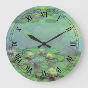 Grande Horloge Ronde Nymphéas par Claude Monet, Impressionnisme Vintage