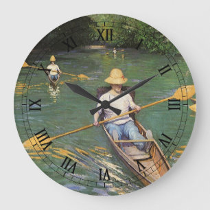 Grande Horloge Ronde Oarsmen par Gustave Caillebotte, Art Vintage