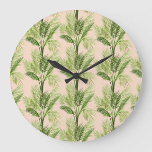 Grande Horloge Ronde Oasis intérieure   Motif Palm Tree