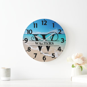 Grande Horloge Ronde Ocean Beach W Monogramme