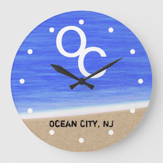 Grande Horloge Ronde Ocean City NJ Beach Wall Clock (Recto)