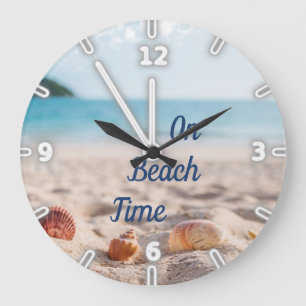 Grande Horloge Ronde Océan de Sable Ciel, Plage, Coquillages