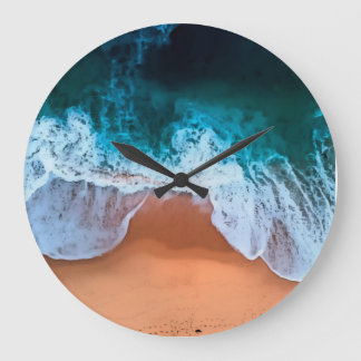 Grande Horloge Ronde Ocean Waves and Beach Clock