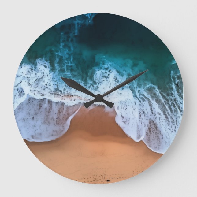 Grande Horloge Ronde Ocean Waves and Beach Clock (Recto)