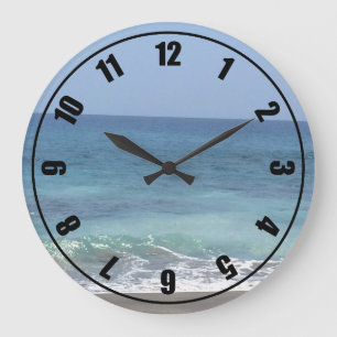 Grande Horloge Ronde Ocean Waves et Sandy Beach