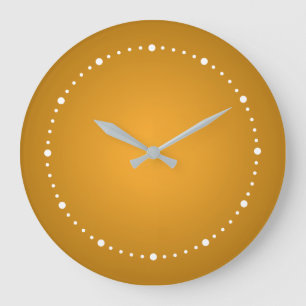 Grande Horloge Ronde Ocre Doré Tons Chauds Gai