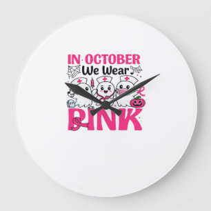 Grande Horloge Ronde Octobre, nous portons le rose Infirmière Sensibili