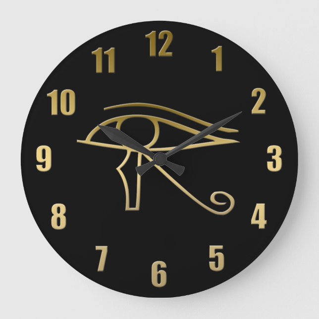 Grande Horloge Ronde Oeil de symbole d'Egyptien de Horus (Recto)