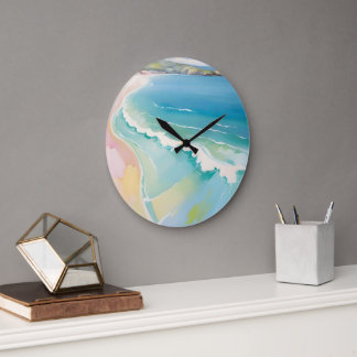 Grande Horloge Ronde Œuvre d'art vue de dessus du littoral