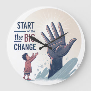 Grande Horloge Ronde OEuvre murale inspirée Affiche de devis motivati