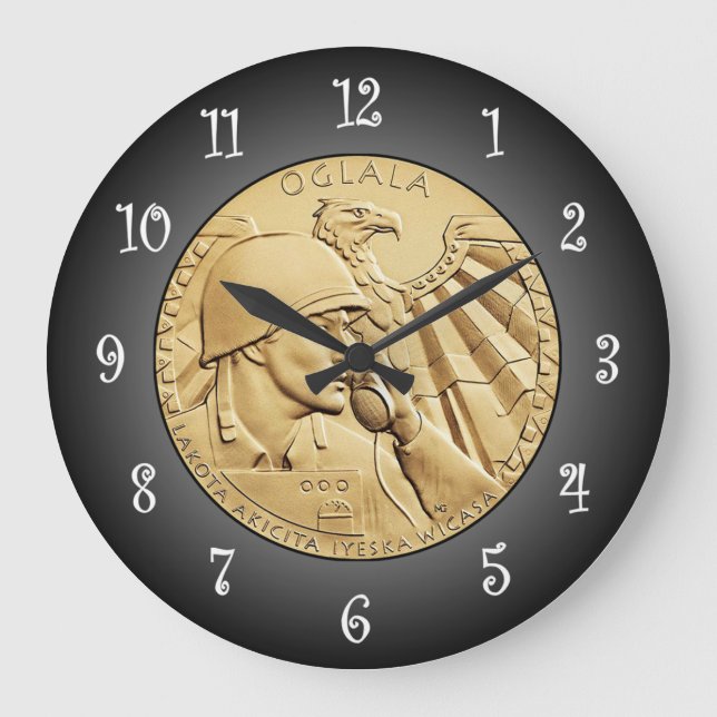 Grande Horloge Ronde Oglala Sioux Code Talkers Médaille de bronze ~ (Recto)