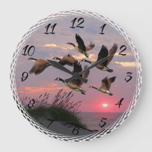 GRANDE HORLOGE RONDE OIES AU-DESSUS DES DUNES