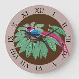 Grande Horloge Ronde Oiseau