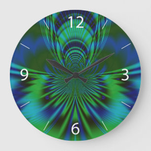 Grande Horloge Ronde Oiseau Bleu