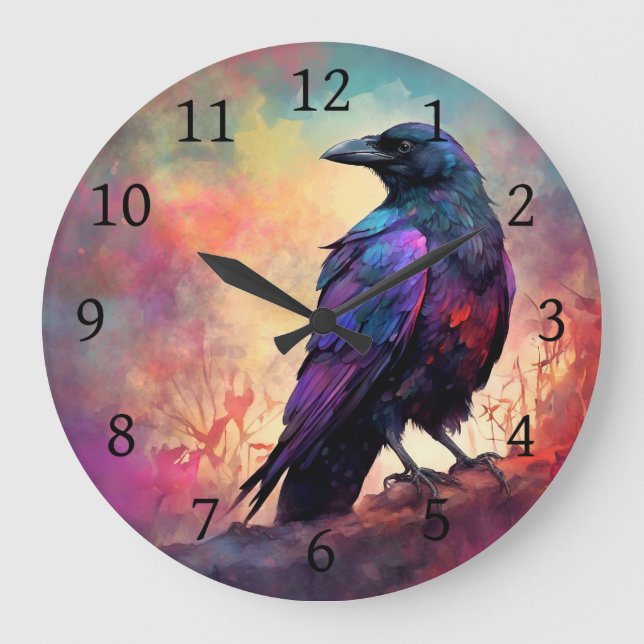 Grande Horloge Ronde Oiseau corbeau 97 (Recto)