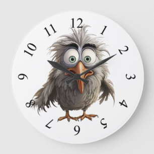 Grande Horloge Ronde Oiseau fantaisiste