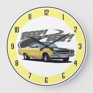 Grande Horloge Ronde Oiseau jaune