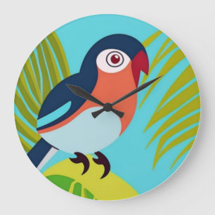 Grande Horloge Ronde Oiseau tropical