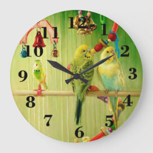 Grande Horloge Ronde Oiseaux