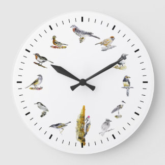 Grande Horloge Ronde Oiseaux