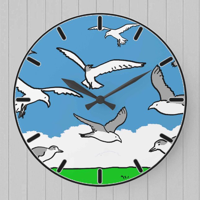 Grande Horloge Ronde Oiseaux volant haut (Créateur téléchargé)