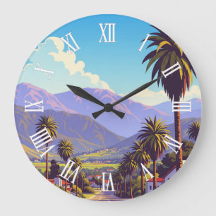 Grande Horloge Ronde Ojai Californie vintage