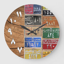 Old Licenses Design Large Clock