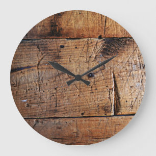 Grande Horloge Ronde "Old Wood" Round (large) Wall Clock