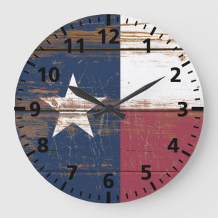 Grande Horloge Ronde Old Wooden Texas