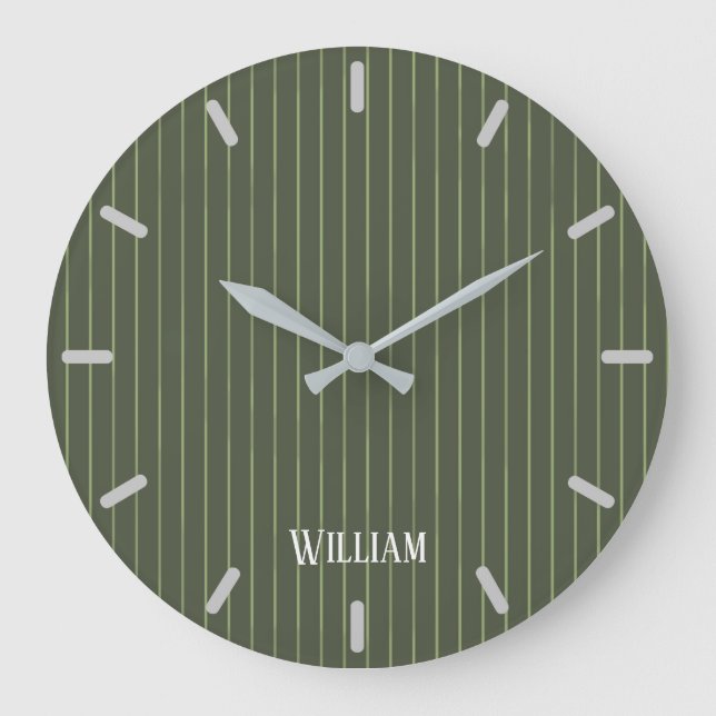 Grande Horloge Ronde Olive Pinstripes (Recto)