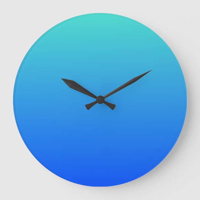 Grande Horloge Ronde Ombre bleu turquoise (Recto)