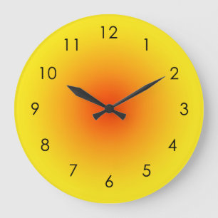 Grande Horloge Ronde Ombre jaune orange soleil dégradé