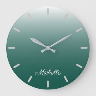 Grande Horloge Ronde ombre vert