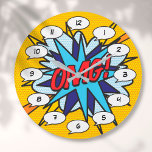Grande Horloge Ronde OMG Fun Retro<br><div class="desc">Des horloges pop comic super-héros branchées qui ajouteront une touche de couleur à une gamme de pièces autour de votre maison ou bureau. Une façon idéale de vous offrir ou de traiter quelqu'un que vous connaissez avec ces horloges de dessinateur de bande dessinée cool et unique. Pourquoi ne pas ajouter...</div>
